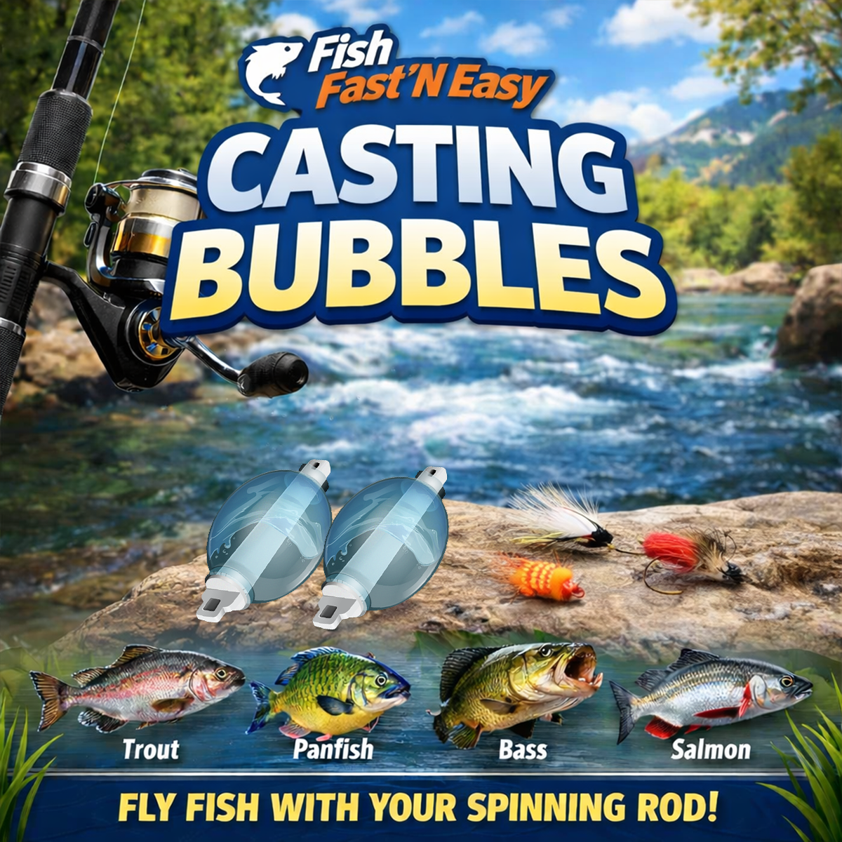 casting reel bubble fly for trout 3-Pack on a Streamline Fly Wallet to carry even more. Clear casting bubble + dry