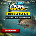 Fish Fast 'N Easy Salmon Bubble Fly Kit – Fly Fish for Salmon with a Spinning Rod