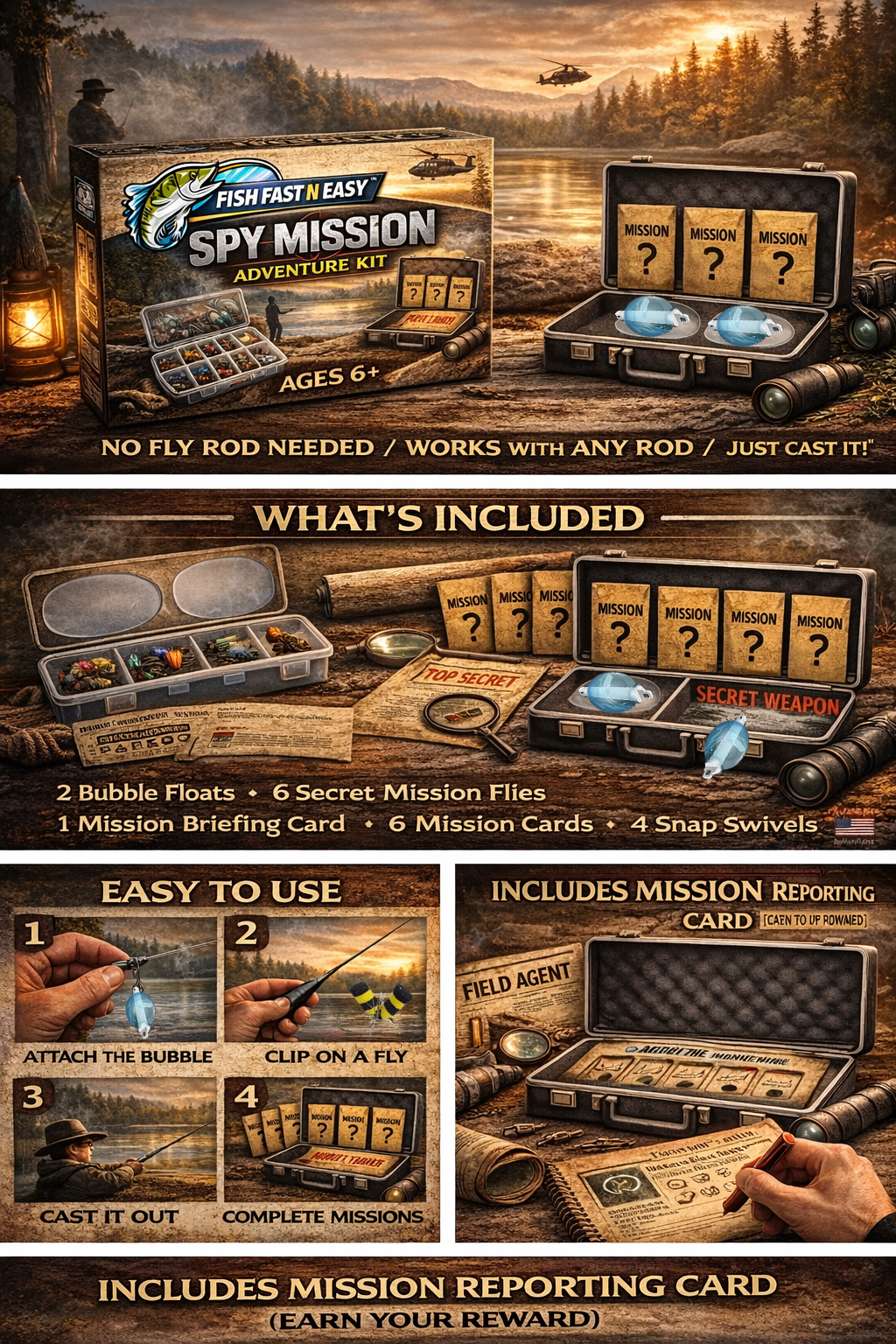 Spy Mission Adventure Kit – Fish Fast N Easy Fishing Challenge Kit
