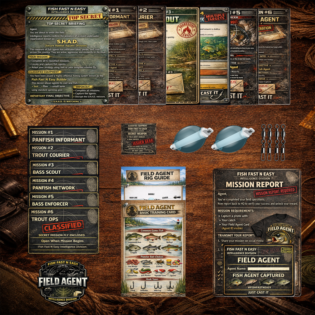 Spy Mission Adventure Kit – Fish Fast N Easy Fishing Challenge Kit